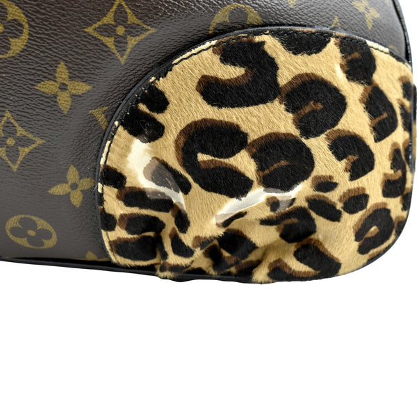 LOUIS VUITTON Polly Leopard Monogram Hobo Bag Brown
