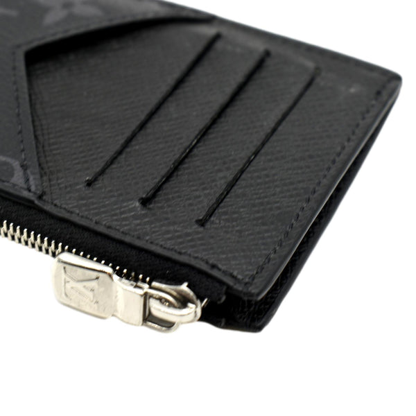 LOUIS VUITTON Monogram Eclipse Canvas Coin Card Holder Black