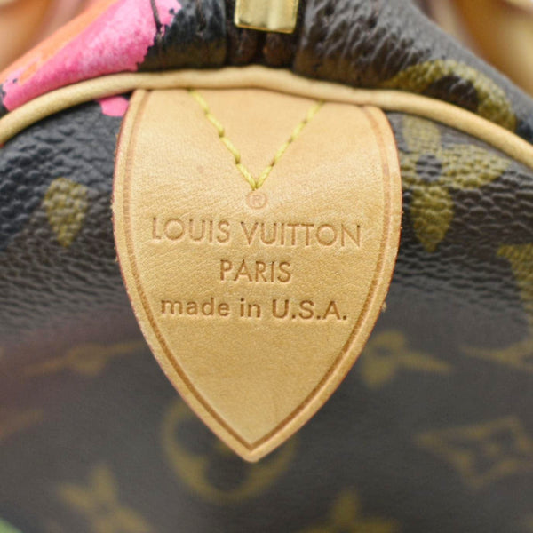 LOUIS VUITTON Roses Speedy 30 Monogram Canvas Satchel Bag Brown