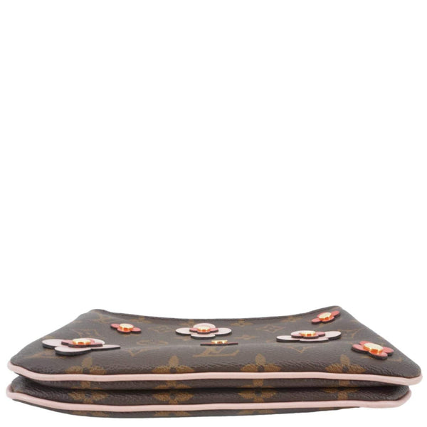 LOUIS VUITTON Blooming Flowers Pochette Monogram Canvas Chain Crossbody Bag Brown