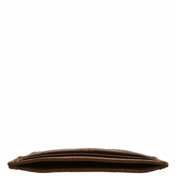 GUCCI GG Marmont Leather Card Case Tan 443127