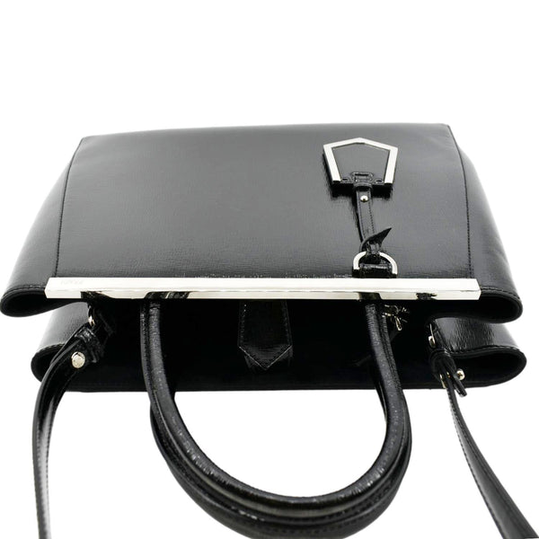 Fendi 2 Jours Patent Leather Shoulder Bag Black in color