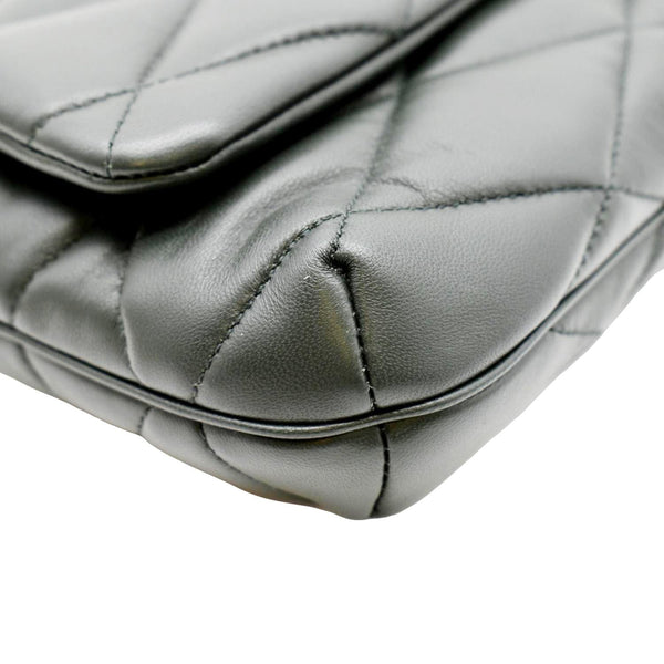 YVES SAINT LAURENT LE 57 Quilted Lambskin Leather Hobo Bag Green