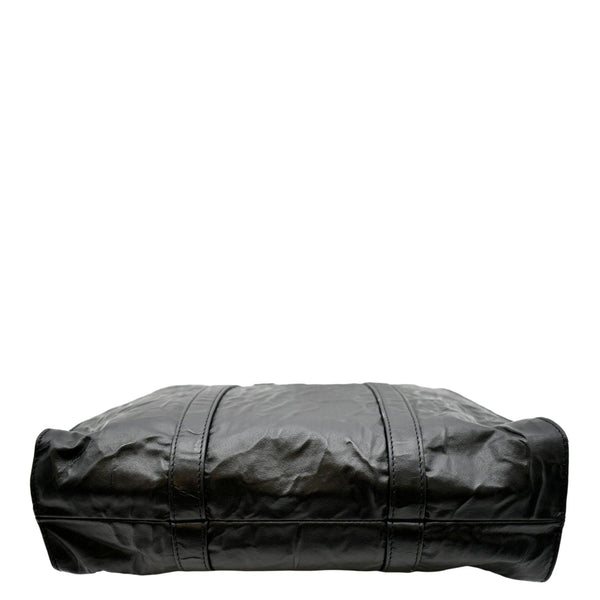 PRADA Small Antique Nappa Leather Tote Black