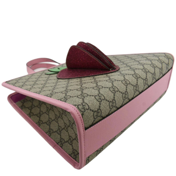 GUCCI Kids Strawberry GG Supreme Canvas Tote Bag Beige 630589