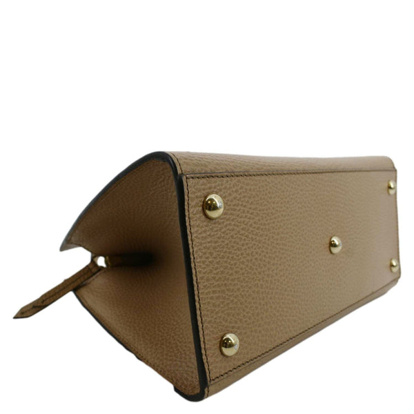 GUCCI Soho Leather Top Handle Hobo Bag Beige 607722