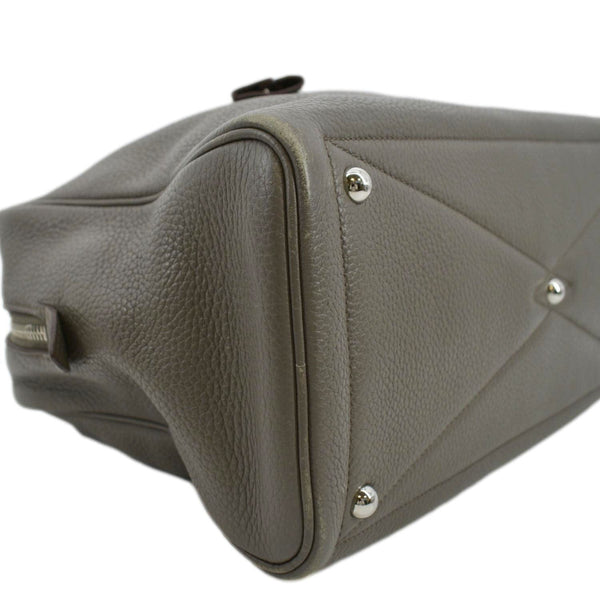 HERMES Victoria II Taurillon Clemence Leather Shoulder Bag Taupe