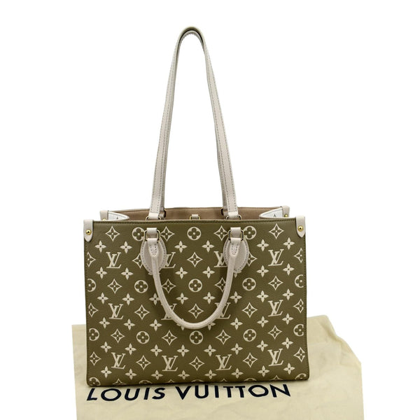 LOUIS VUITTON Women Onthego Spring City MM Monogram Empreinte Leather Shoulder Bag Bicolor