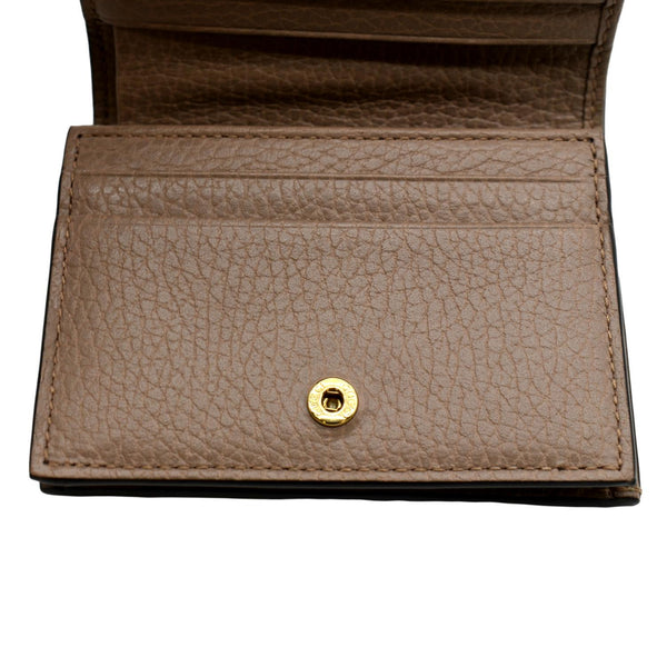 GUCCI Marmont GG Canvas Leather Card Case Wallet Beige 658610