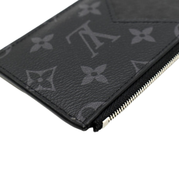 LOUIS VUITTON Monogram Eclipse Canvas Coin Card Holder Black