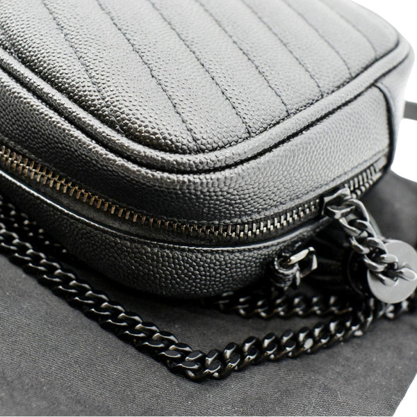 YVES SAINT LAURENT Small Lou Leather Camera Crossbody Bag Black