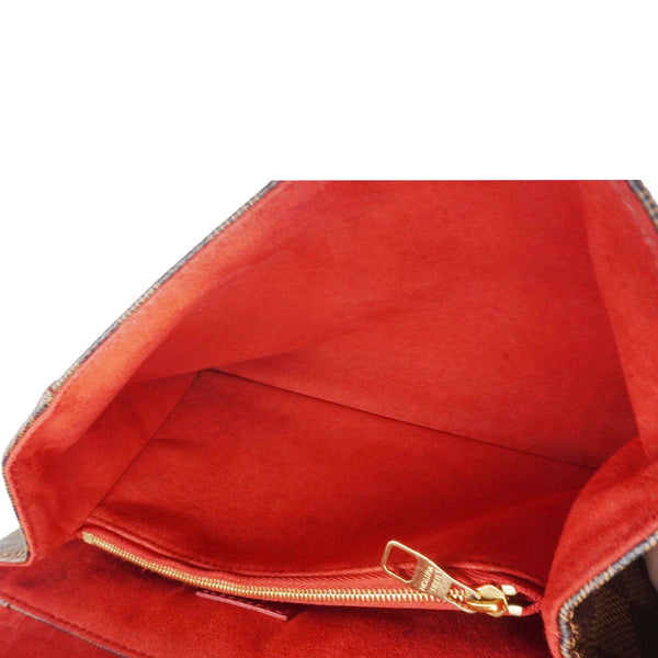 LOUIS VUITTON Caissa Chain Damier Ebene Clutch Shoulder Bag Brown