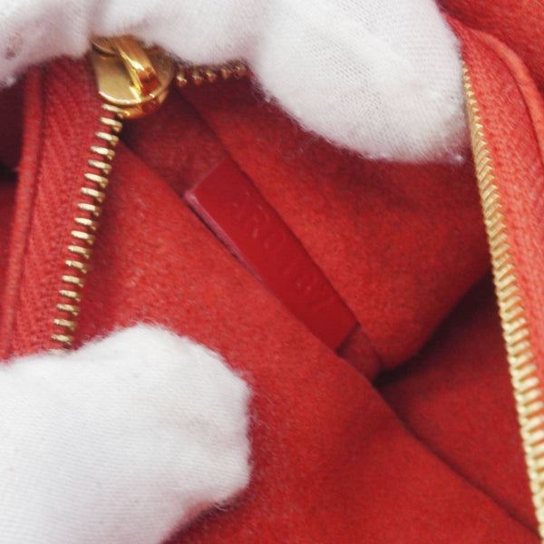 LOUIS VUITTON Caissa Chain Damier Ebene Clutch Shoulder Bag Brown