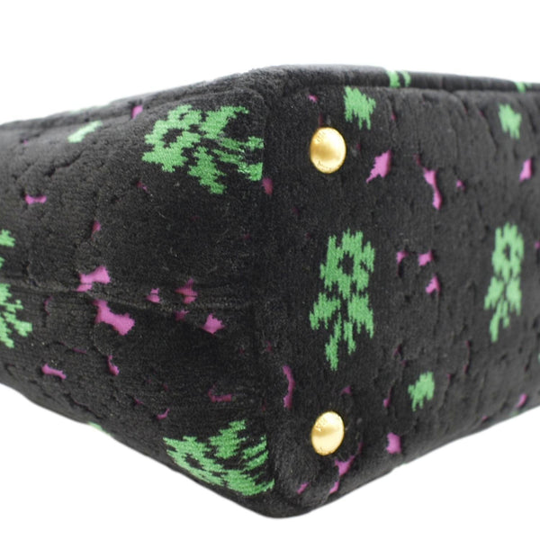 PRADA Small Top Handle Velvet Shoulder Bag Black