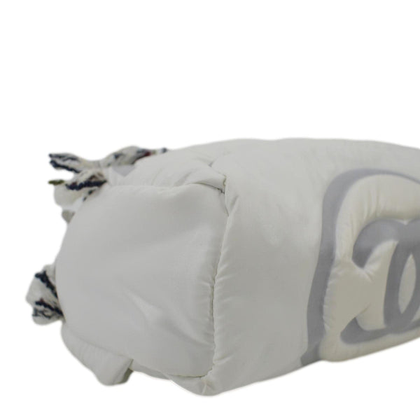 CHANEL Coco Neige Tweed x Nylon Waist Pouch White