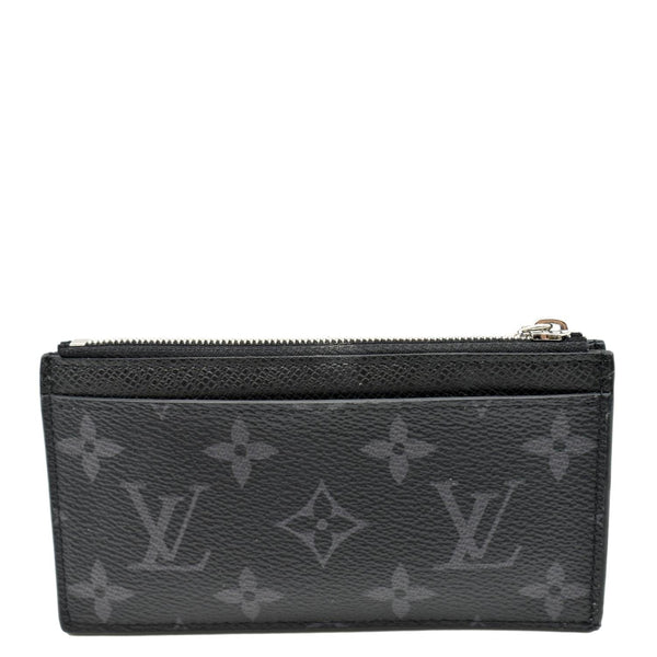 LOUIS VUITTON Monogram Eclipse Canvas Coin Card Holder Black