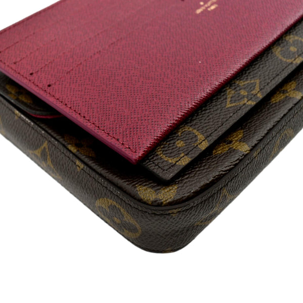 LOUIS VUITTON Felicie Monogram Canvas Pochette Crossbody Bag Fuchsia