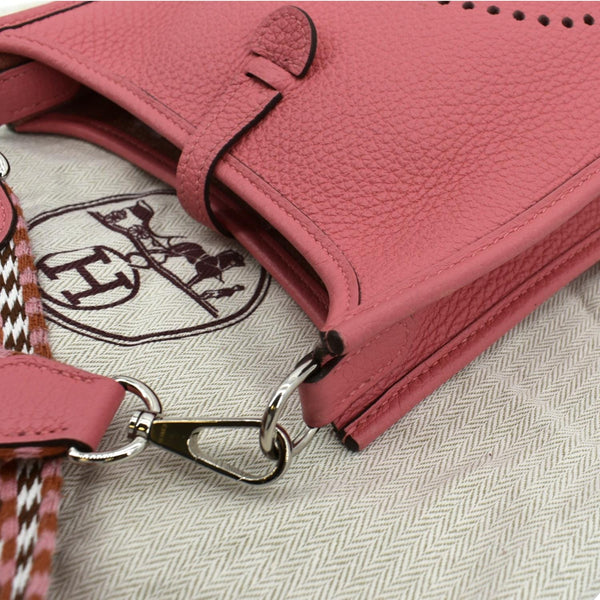 HERMES Women Maxi Evelyne Amazone TPM Clemence Leather Crossbody Bag Pink