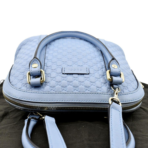 Gucci Mini Dome Leather Crossbody Bag Mineral in Blue - Top