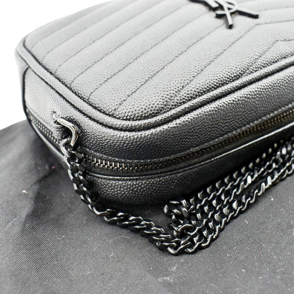 YVES SAINT LAURENT Small Lou Leather Camera Crossbody Bag Black