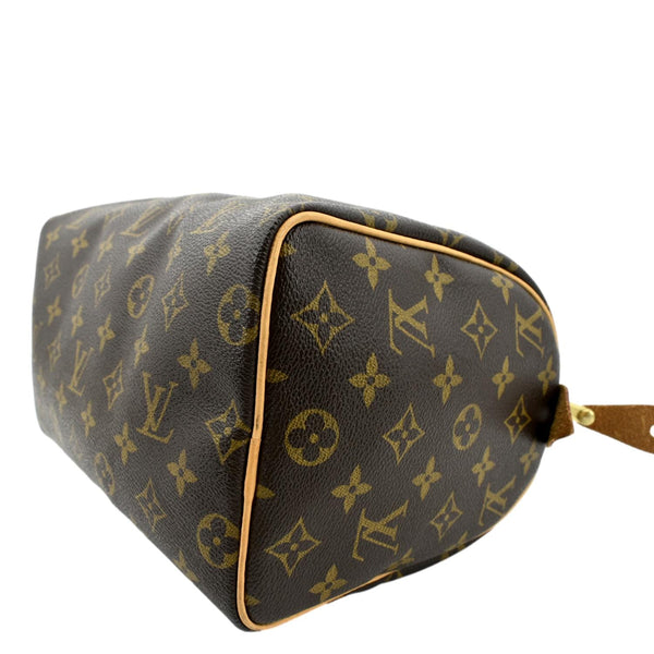 LOUIS VUITTON Speedy 25 Monogram Canvas Satchel Bag Brown