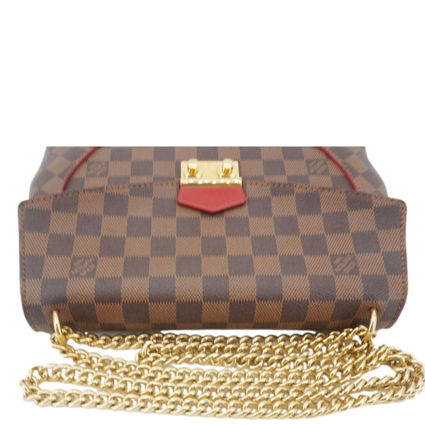 LOUIS VUITTON Caissa Chain Damier Ebene Clutch Shoulder Bag Brown