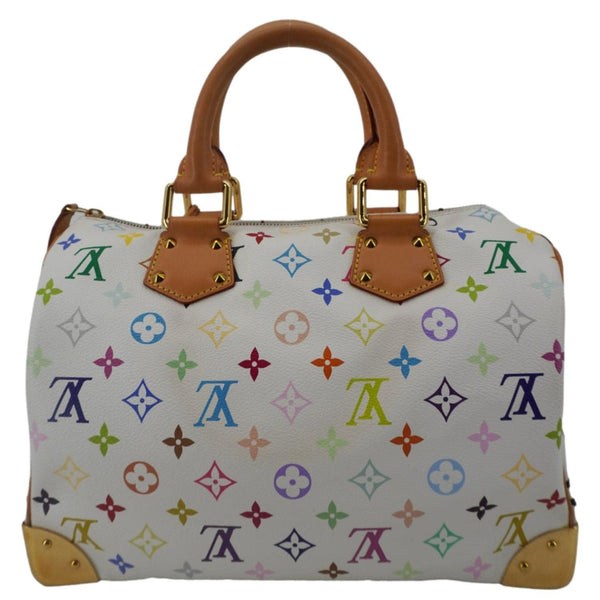 LOUIS VUITTON Speedy 30 Monogram Multicolor Canvas Satchel Bag White