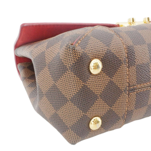 LOUIS VUITTON Caissa Chain Damier Ebene Clutch Shoulder Bag Brown