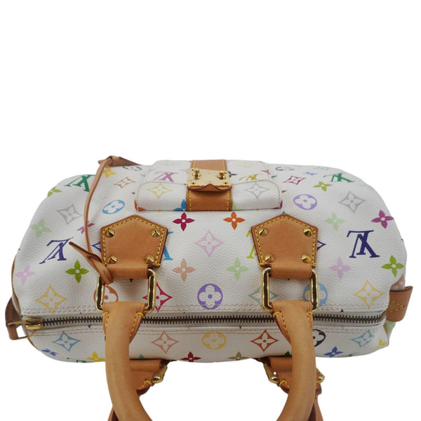 LOUIS VUITTON Speedy 30 Monogram Multicolor Canvas Satchel Bag White