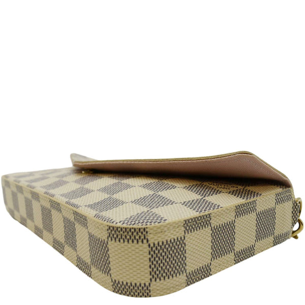 LOUIS VUITTON Felicie Pochette Damier Azur Crossbody Bag White