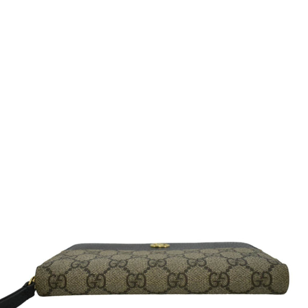 GUCCI GG Marmont Canvas Leather Zip Around Wallet Black 456117