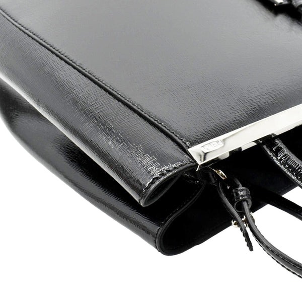 Fendi 2 Jours Patent Leather Shoulder Bag Black in color - Top Right