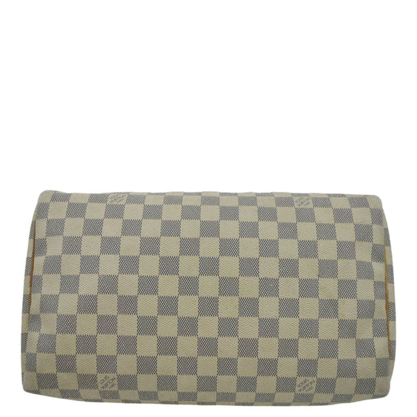 LOUIS VUITTON Speedy 30 Damier Azur Satchel Bag White