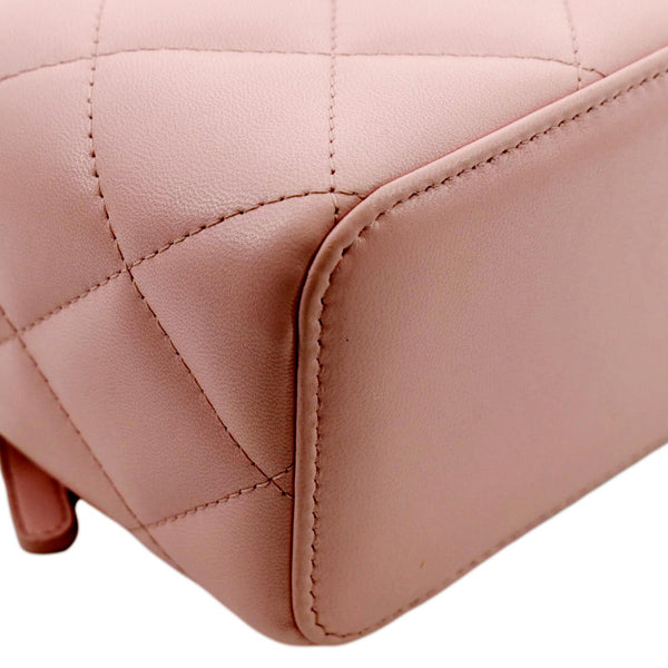 Chanel Resin Elegant Quilted Leather Shoulder Bag - Bottom left side