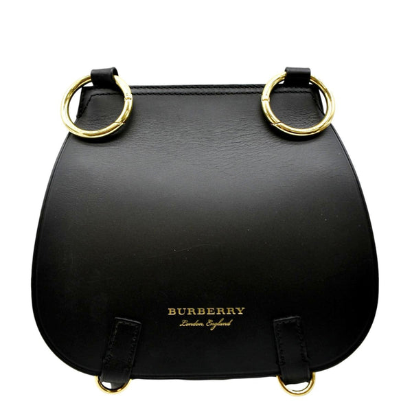 BURBERRY The Bridle Haymarket Check Leather Shoulder Bag Black