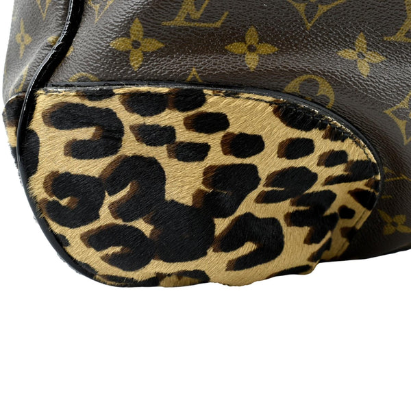 LOUIS VUITTON Polly Leopard Monogram Hobo Bag Brown