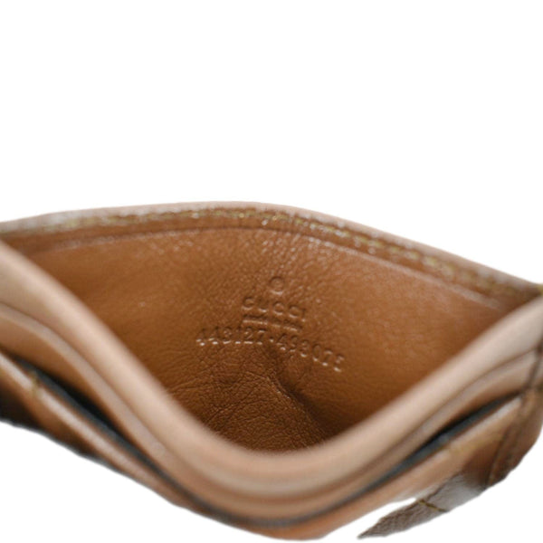 GUCCI GG Marmont Leather Card Case Tan 443127