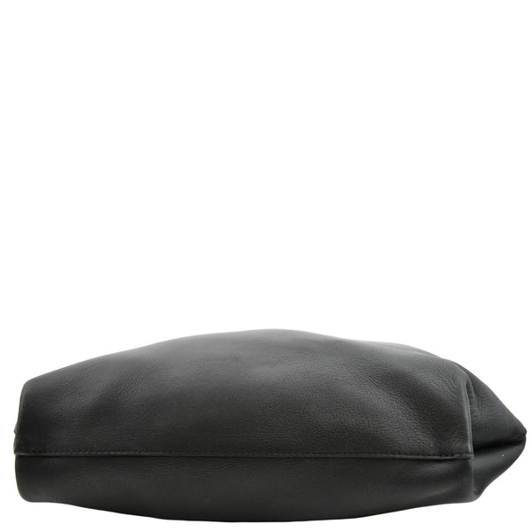 BURBERRY Medium Grommet Smooth Calfskin Hobo Bag Black