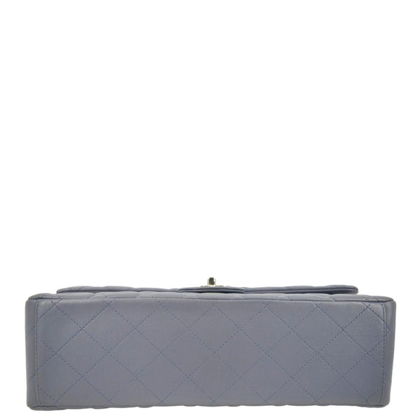 CHANEL Classic Maxi Double Flap Quilted Lambskin Leather Shoulder Bag Light Purple