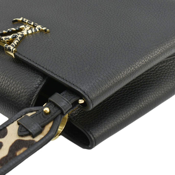LOUIS VUITTON Capucines BB Leopard Taurillon Leather Shoulder Bag Black