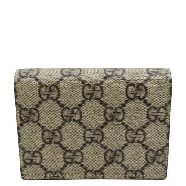 GUCCI Marmont GG Canvas Leather Card Case Wallet Beige 658610