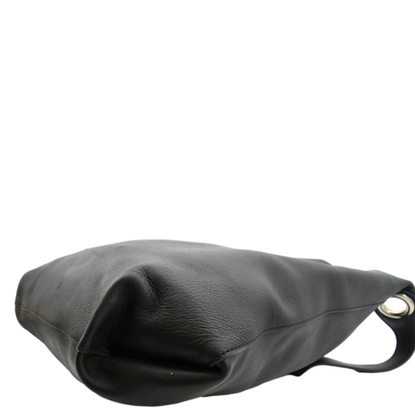 BURBERRY Medium Grommet Smooth Calfskin Hobo Bag Black