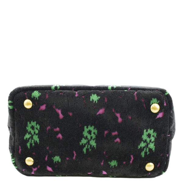 PRADA Small Top Handle Velvet Shoulder Bag Black