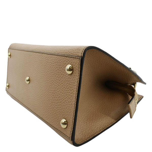 GUCCI Soho Leather Top Handle Hobo Bag Beige 607722