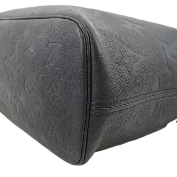LOUIS VUITTON Neverfull MM Empreinte Leather Tote Shoulder Bag Black