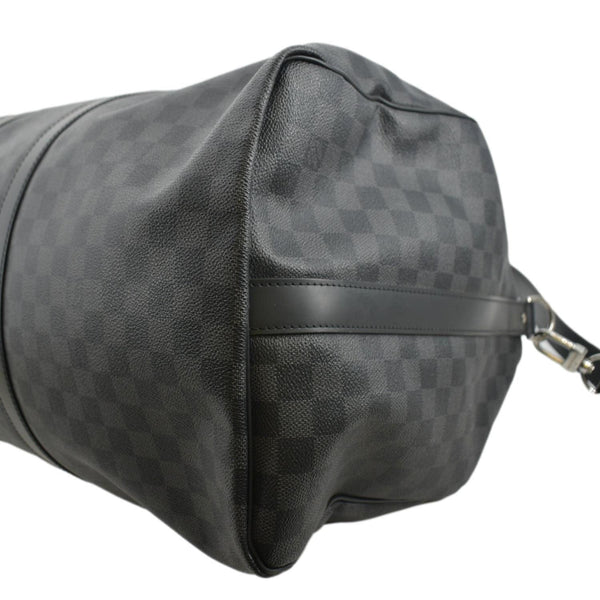 LOUIS VUITTON Keepall 55 Bandouliere Damier Graphite Travel Bag Black