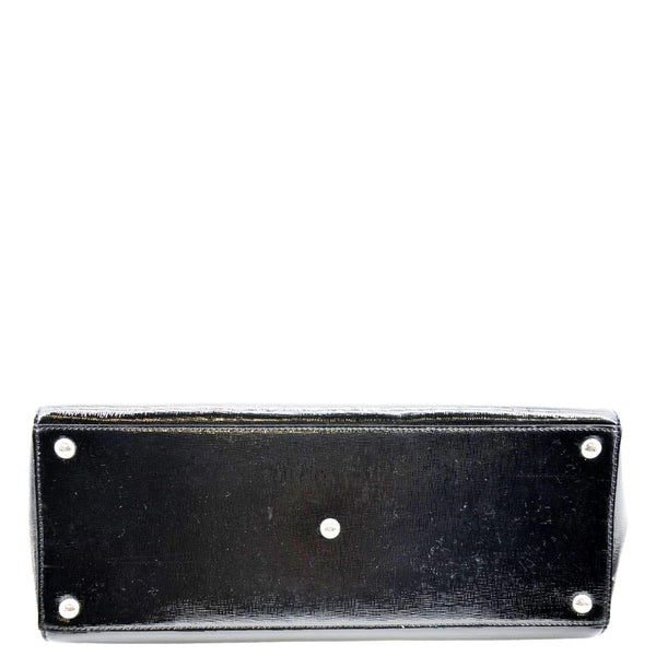 Fendi 2 Jours Patent Leather Shoulder Bag Black in color - Bottom
