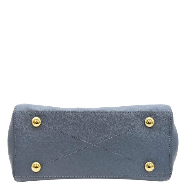 LOUIS VUITTON Montaigne BB Monogram Empreinte Leather Satchel Bag Blue