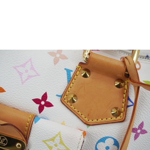 LOUIS VUITTON Speedy 30 Monogram Multicolor Canvas Satchel Bag White