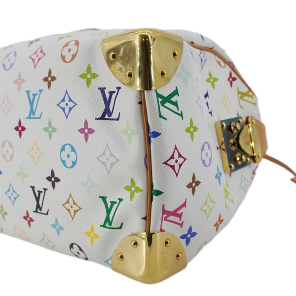 LOUIS VUITTON Speedy 30 Monogram Multicolor Canvas Satchel Bag White